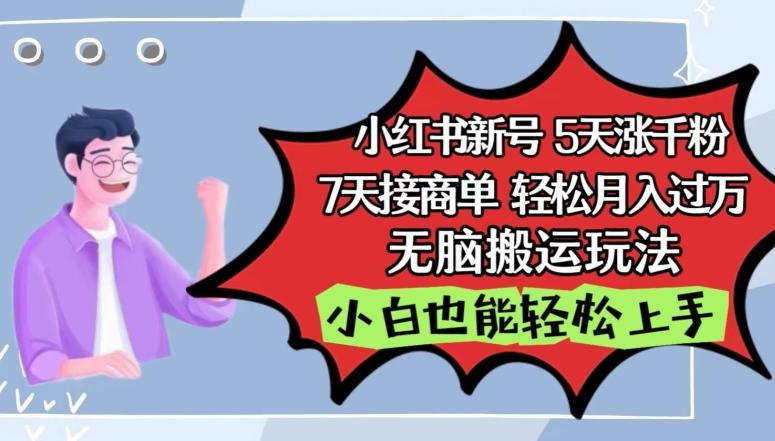 小红书影视泥巴追剧5天涨千粉，7天接商单，轻松月入过万，无脑搬运玩法【揭秘】-天韵资源网