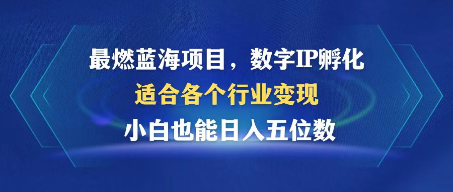 最燃蓝海项目  数字IP孵化  适合各个行业变现  小白也能日入5位数-天韵资源网