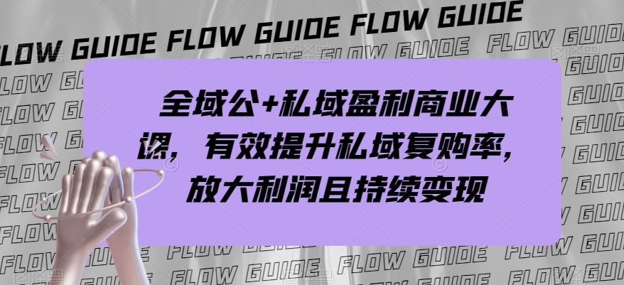 全域公+私域盈利商业大课，有效提升私域复购率，放大利润且持续变现-天韵资源网