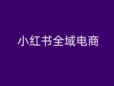小红书全域电商，小红书电商教程-天韵资源网