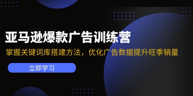 亚马逊爆款广告训练营：掌握关键词库搭建方法，优化广告数据提升旺季销量-天韵资源网