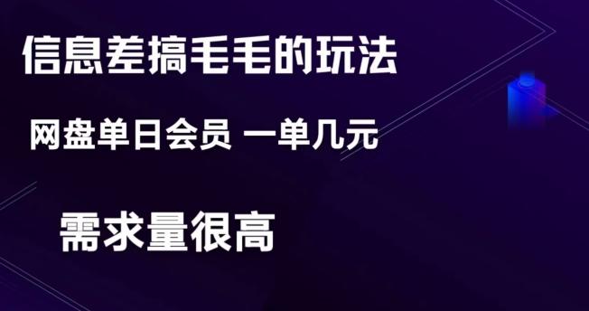 信息差搞钱玩法-网盘会员单日变现300+-天韵资源网