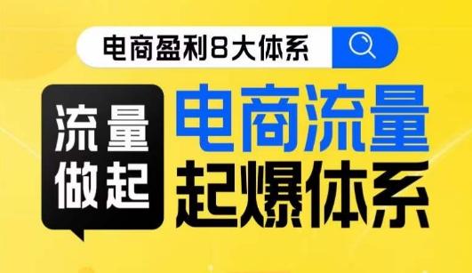 8大体系流量篇·流量做起，电商流量起爆体系线上课-天韵资源网