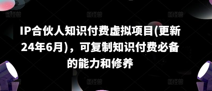IP合伙人知识付费虚拟项目(更新24年6月)，可复制知识付费必备的能力和修养-天韵资源网