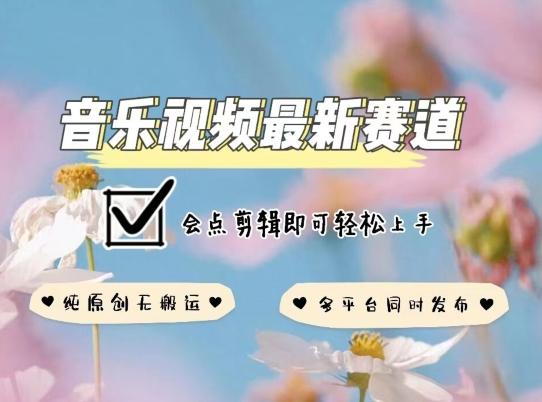 音乐视频赛道最新玩法，纯原创不违规，可所有平台同时发布，会点剪辑即可轻松拿捏【揭秘】-天韵资源网