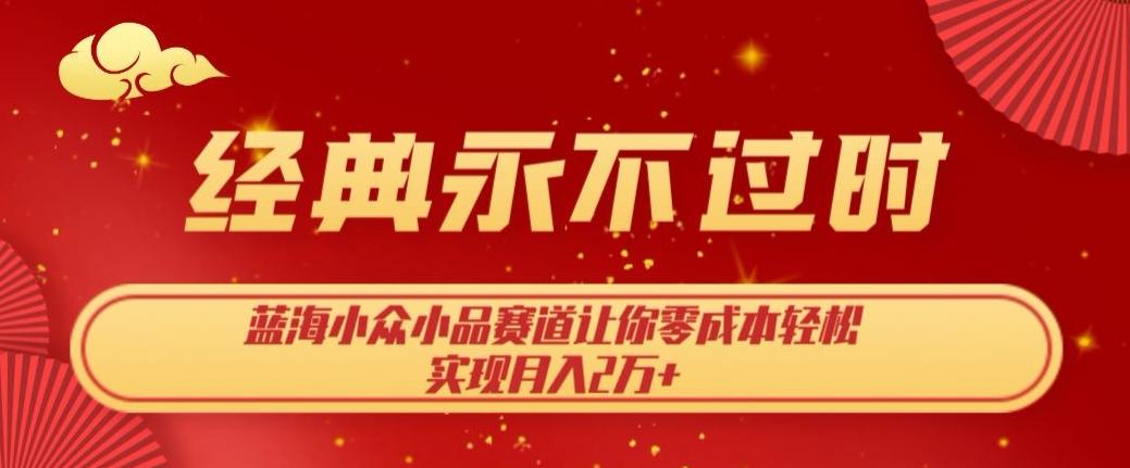 经典永不过时，蓝海小众小品赛道，让你零成本轻松实现月入2万+-天韵资源网