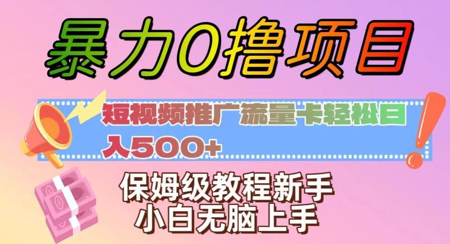 暴力0撸项目：短视频推广流量卡轻松日入500+，保姆级教程新手小白无脑上手【揭秘】-天韵资源网