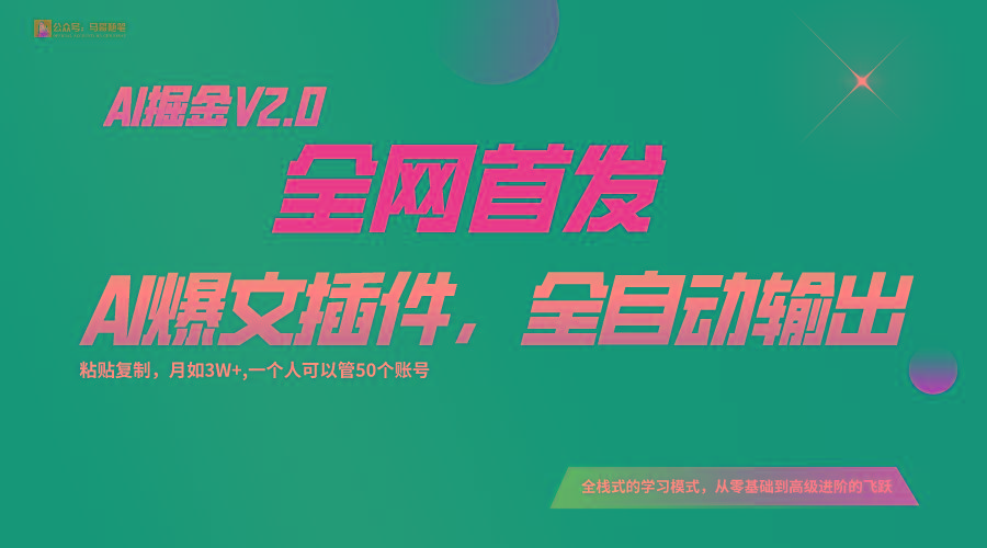 全网首发！通过一个插件让AI全自动输出爆文，粘贴复制矩阵操作，月入3W+-天韵资源网