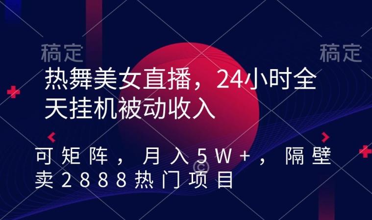热舞美女直播，24小时全天挂机被动收入，可矩阵，月入5W+，隔壁卖2888热门项目【揭秘】-天韵资源网