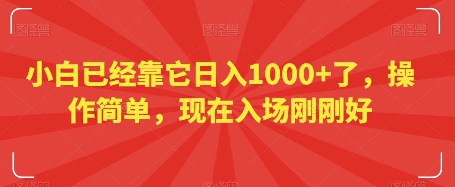 小白已经靠它日入1000+了，操作简单，现在入场刚刚好【揭秘】-天韵资源网