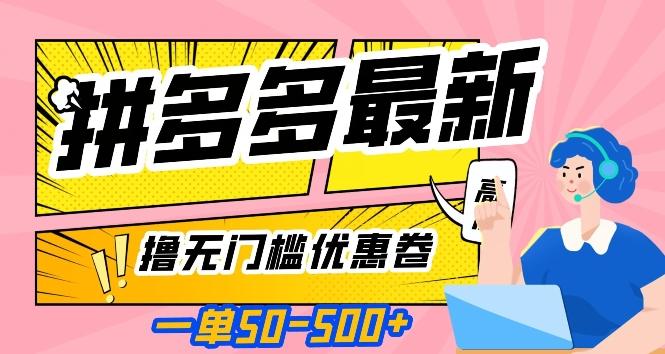一单50—500加，拼多多最新撸无门槛优惠卷，目前亲测有效【揭秘】-天韵资源网