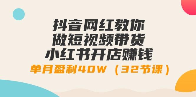 抖音网红教你做短视频带货+小红书开店赚钱，单月盈利40W(32节课)-天韵资源网