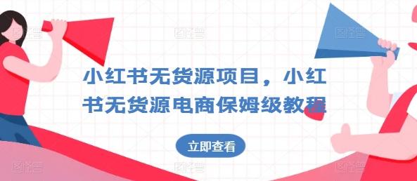 小红书无货源项目，小红书无货源电商保姆级教程【揭秘】-天韵资源网