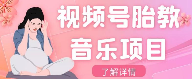 视频号胎教音乐项目，操作简单，0成本利润自己定，单日300+-天韵资源网