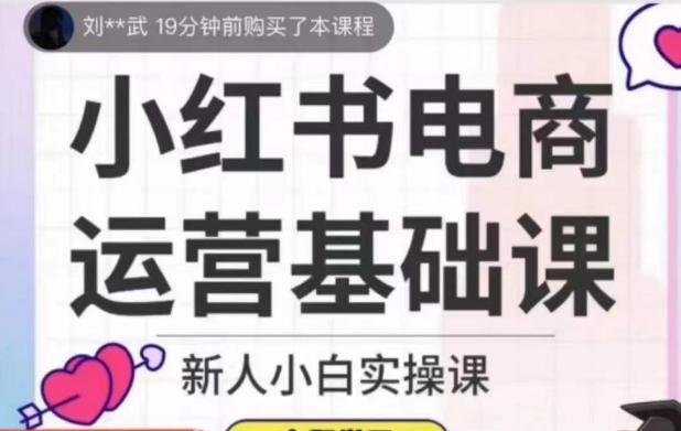 小红书电商运营基础课，新人小白实操课-天韵资源网