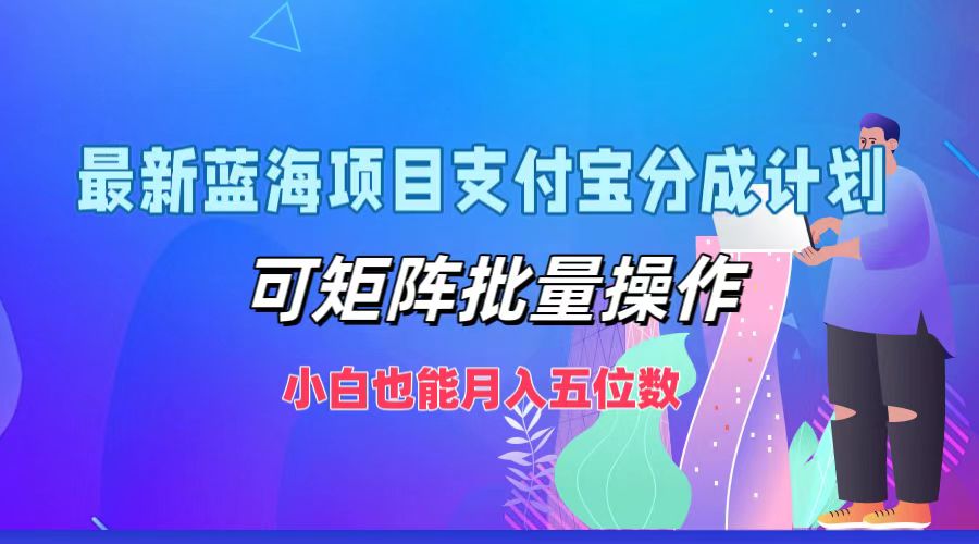 最新蓝海项目支付宝分成计划，可矩阵批量操作，小白也能月入五位数-天韵资源网