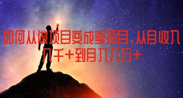 如何从做项目变成卖项目，从月收入几千到月入几万【揭秘】-天韵资源网