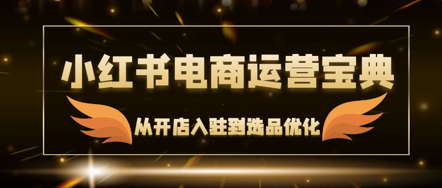 小红书电商运营宝典：从开店入驻到选品优化，一站式解决你的电商难题-天韵资源网