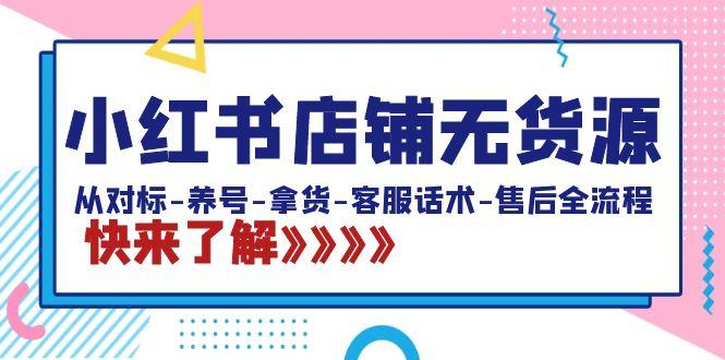 小红书店铺无货源：从对标-养号-拿货-客服话术-售后全流程(20节课)-天韵资源网