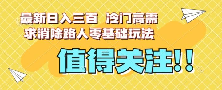 最新日入三百，冷门高需求消除路人零基础玩法【揭秘】-天韵资源网
