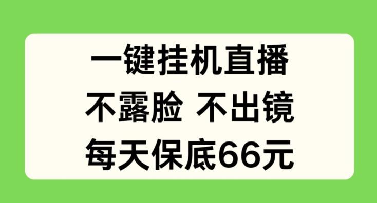 一键挂JI直播，不露脸不出境，每天保底66元【揭秘】-天韵资源网