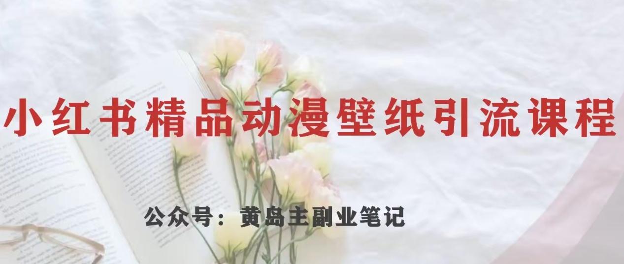 黄岛主·小红书精品动漫壁纸引流变现项目，一条龙变现玩法分享-天韵资源网