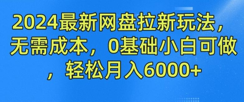 2024最新网盘拉新玩法，无需成本，0基础小白可做，轻松月入6000+【揭秘】-天韵资源网