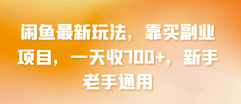 闲鱼最新玩法，靠买副业项目，一天收700+，新手老手通用【揭秘】-天韵资源网