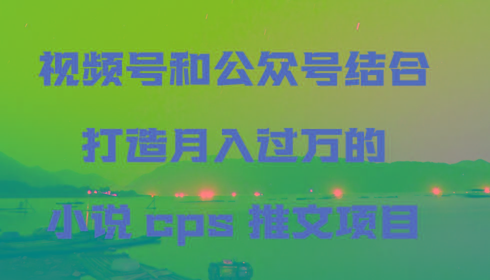 视频号和公众号结合打造月入过万的小说cps推文项目-天韵资源网