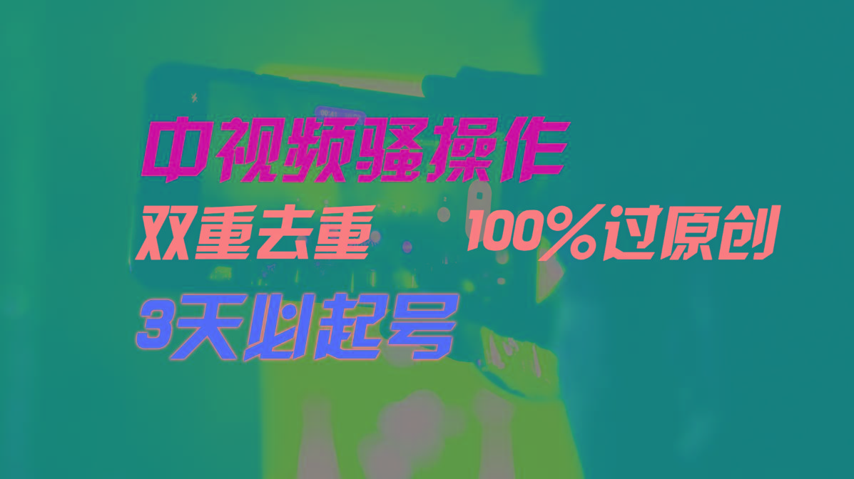 中视频骚操作，双重去重100%过原创，3天比必起号，简单无脑，月入3W+-天韵资源网