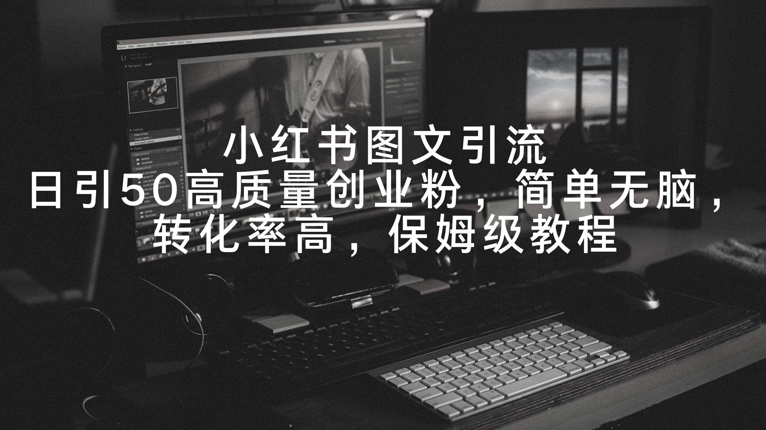 小红书图文引流，日引50高质量创业粉，简单无脑，转化率高，保姆级教程-天韵资源网