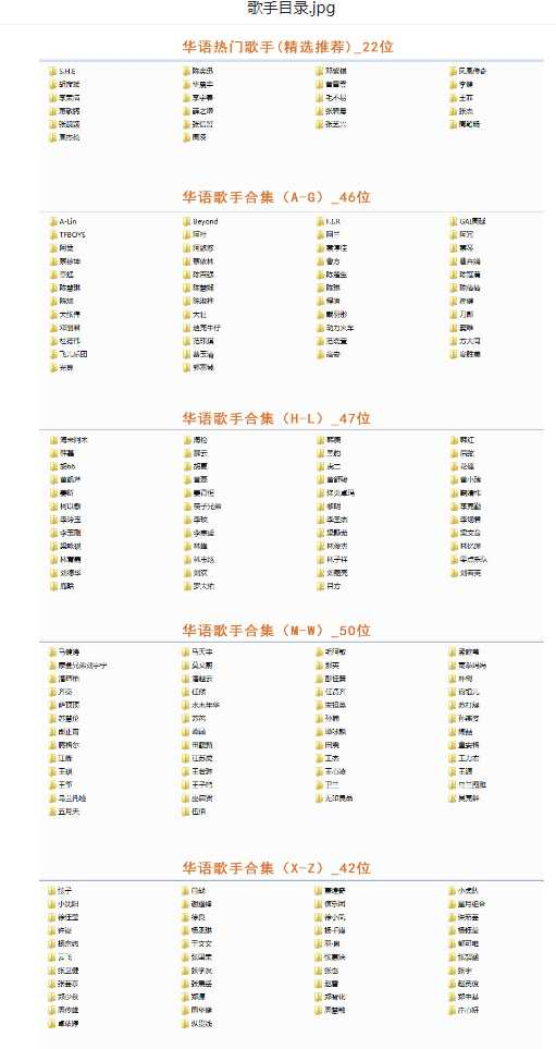 【音乐】歌手合集（100多位歌手合集）-天韵资源网