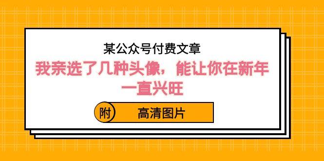 某公众号付费文章：我亲选了几种头像，能让你在新年一直兴旺（附高清图片）-天韵资源网