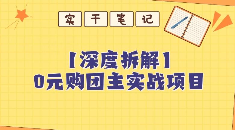 【深度拆解】0元购团主实战教学,适合自用,带人做-天韵资源网