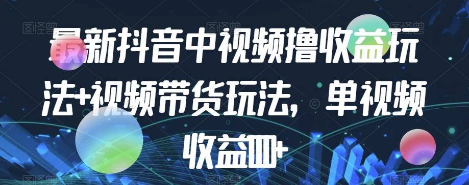 最新抖音中视频撸收益玩法+视频带货，单视频收益1000+-天韵资源网