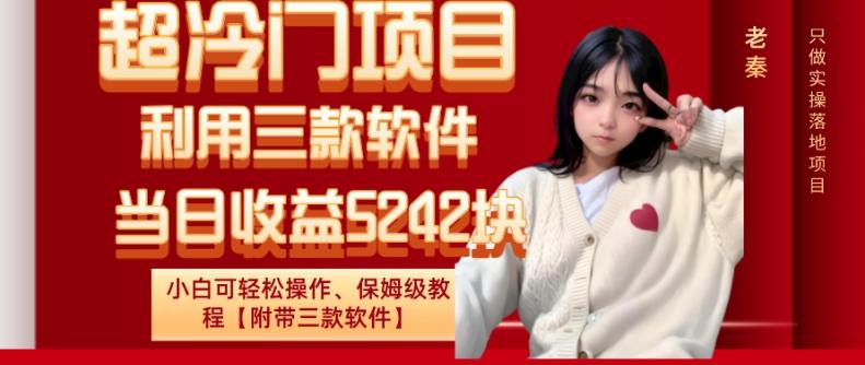 超冷门项目、利用三款软件、当日收益5242块、小白可轻松操作、保姆级教程【附带三款软件】-天韵资源网