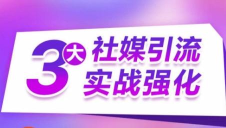 3大社媒引流实战强化，多渠道站外引流，高效精准获客，订单销售额翻倍增长-天韵资源网