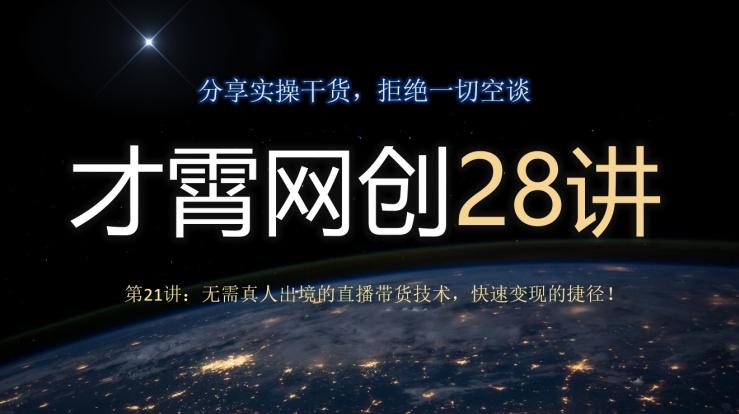 才霄网创28讲第21讲：无需真人出境的直播带货技术，快速变现的捷径！-天韵资源网