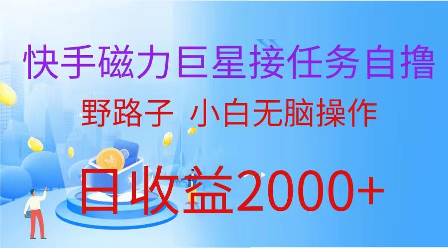 (9985期)(蓝海项目)快手磁力巨星接任务自撸，野路子，小白无脑操作日入2000+-天韵资源网