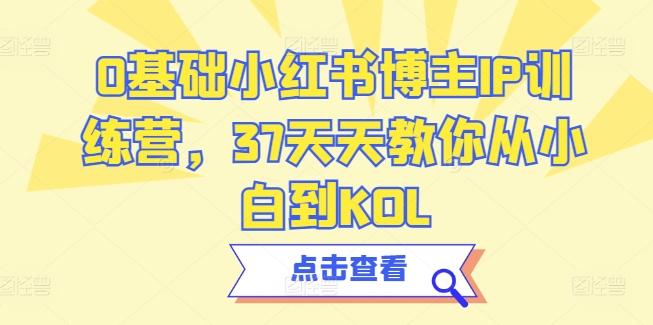0基础小红书博主IP训练营，37天天教你从小白到KOL-天韵资源网