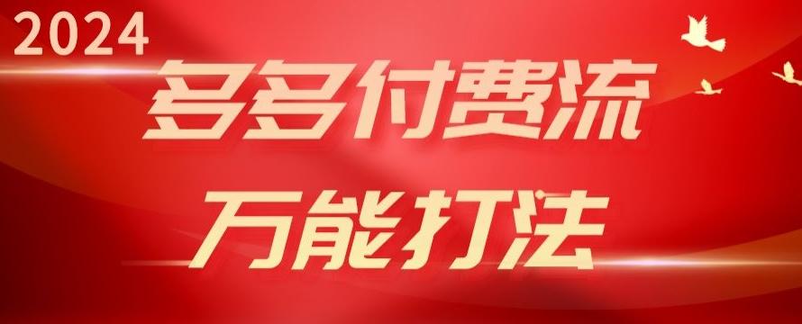 2024多多付费流万能打法、强付费起爆、流量逻辑、高转化、高投产【揭秘】-天韵资源网