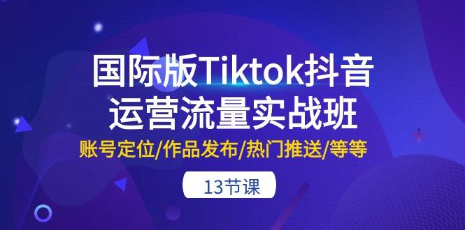 国际版Tiktok抖音运营流量实战班：账号定位/作品发布/热门推送/等等-13节-天韵资源网