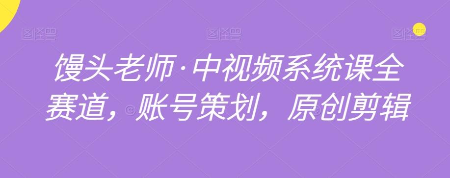 馒头老师·中视频系统课全赛道，账号策划，原创剪辑-天韵资源网