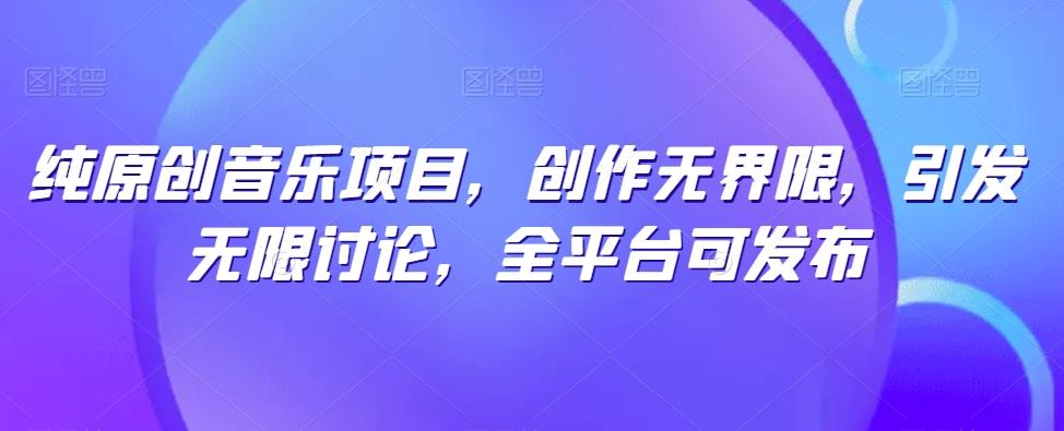 纯原创音乐项目，创作无界限，引发无限讨论，全平台可发布【揭秘】-天韵资源网