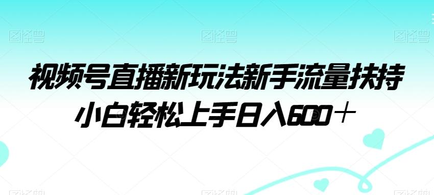 视频号直播新玩法新手流量扶持小白轻松上手日入600＋【揭秘】-天韵资源网