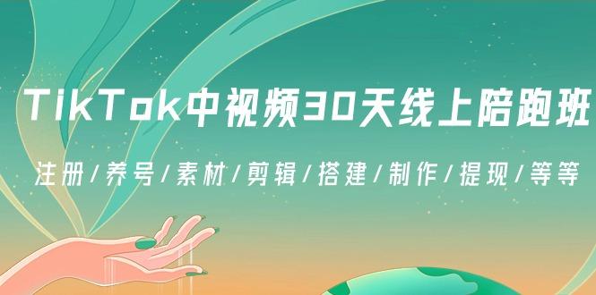 TikTok中视频-30天线上陪跑班：注册/养号/素材/剪辑/搭建/制作/提现/等等-天韵资源网
