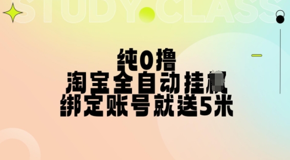 纯0撸，淘宝全自动挂JI，授权登录就得5米，多号多赚【揭秘】-天韵资源网