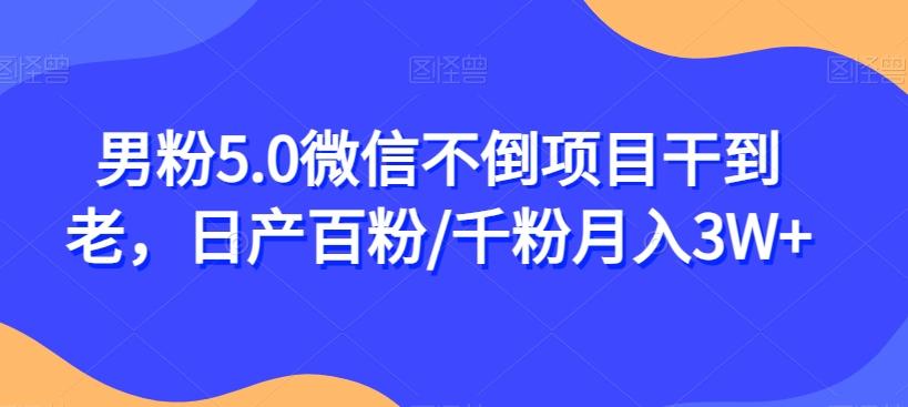 男粉5.0微信不倒项目干到老，日产百粉/千粉月入3W+【揭秘】-天韵资源网