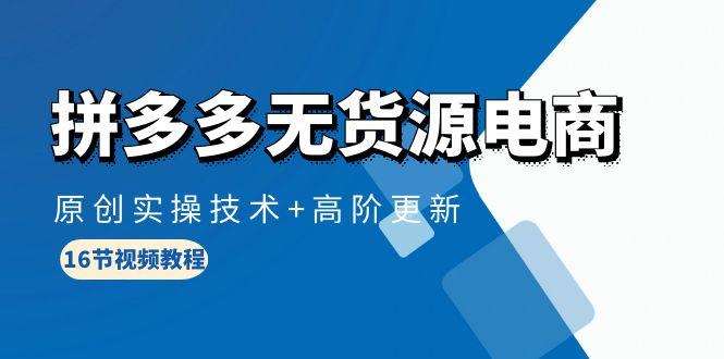 (10015期)拼多多无货源电商，原创实操技术+高阶更新(16节视频教程)-天韵资源网
