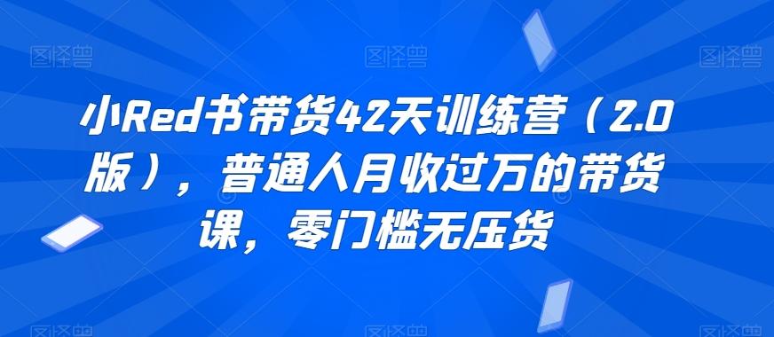 小Red书带货42天训练营(2.0版)，普通人月收过万的带货课，零门槛无压货-天韵资源网